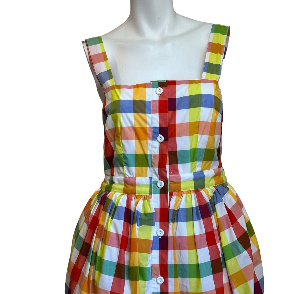 Christopher John Rogers for Target Multicolored Plaid Tank Summer Dress sz 6 - Picture 4 of 13